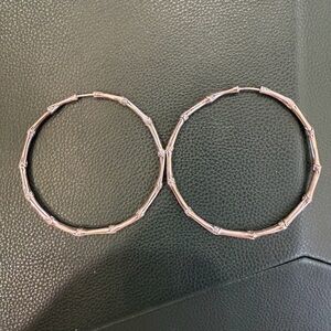 John hardy bamboo hoop earrings in silver